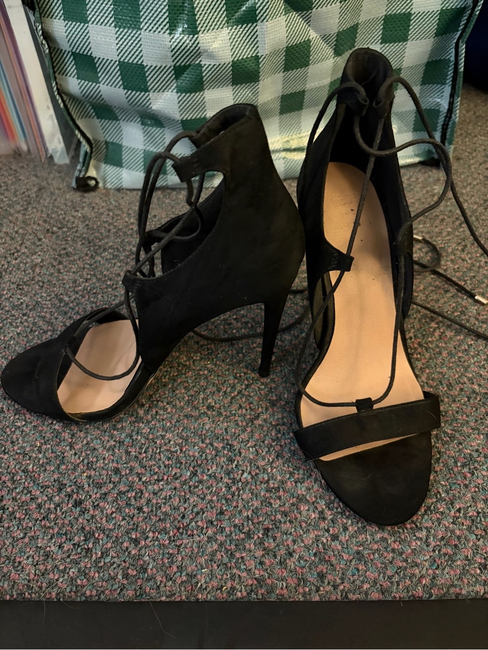 ASOS Black Lace-Up High Heel Sandals 9